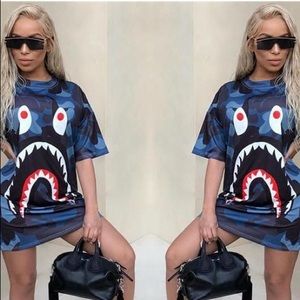 NEVER WORN Missee UK BAPE camo Shark dress